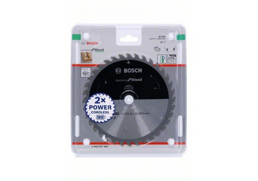 Lame scie circulaire Sans-fil STD Bois 165x15,875x1,5mm  36D - 2608837682 - Bosch Lame scie circulaire Sans-fil STD Bois 165x15,875x1,5mm  36D - 2608837682 - Bosch