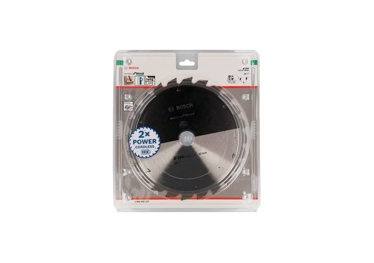 Lame scie circulaire Sans-fil STD Bois 254x30x2,2mm  24D - 2608842237 - Bosch