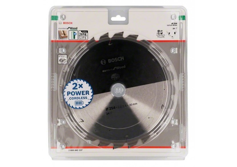 Lame scie circulaire Sans-fil STD Bois 254x30x2,2mm  24D - 2608842237 - Bosch