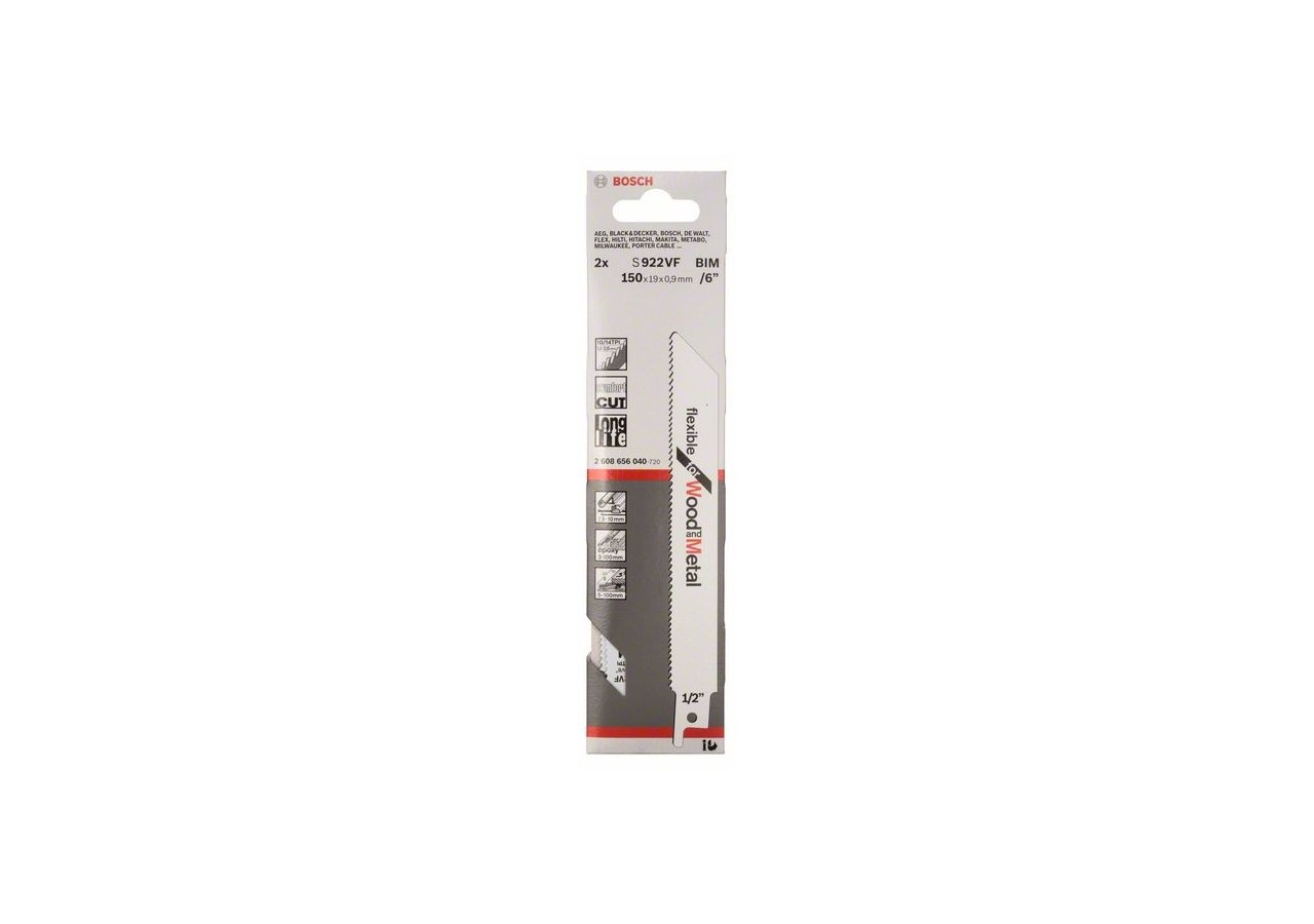 Lames de scie sabre – Flexible for Wood and Metal - 2608656040 - Bosch