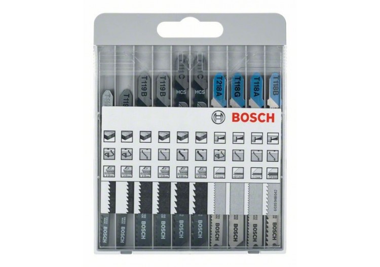 Lames de scie sauteuse, jeux de 10 pièces (emmanchement à simple accroche) - 2607010630 - Bosch