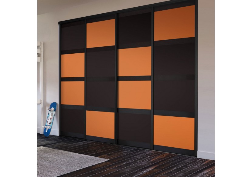 Façade de placard coulissante 4 portes Rio de Janeiro mat - Kazed : Confort'Mat