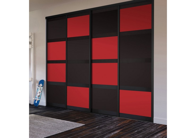 Façade de placard coulissante 4 portes Rio de Janeiro mat - Kazed : Confort'Mat