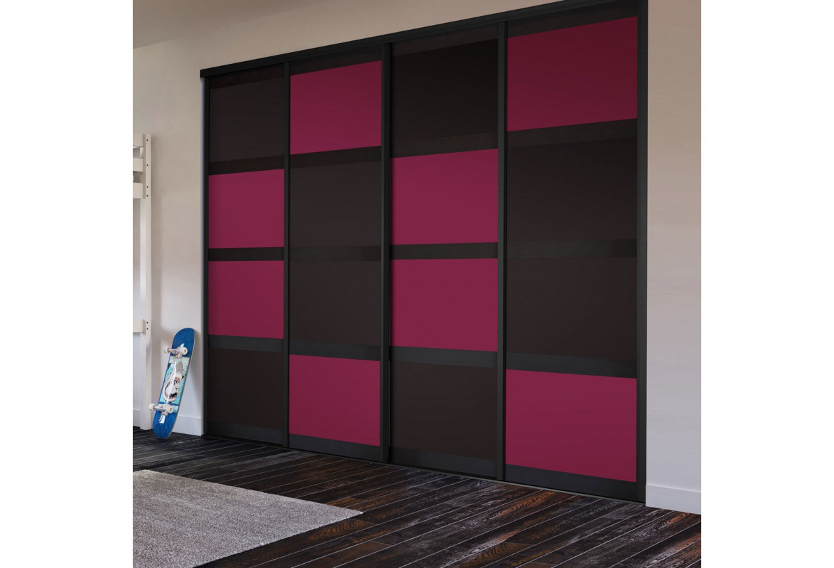 Façade de placard coulissante 4 portes Rio de Janeiro mat - Kazed : Confort'Mat