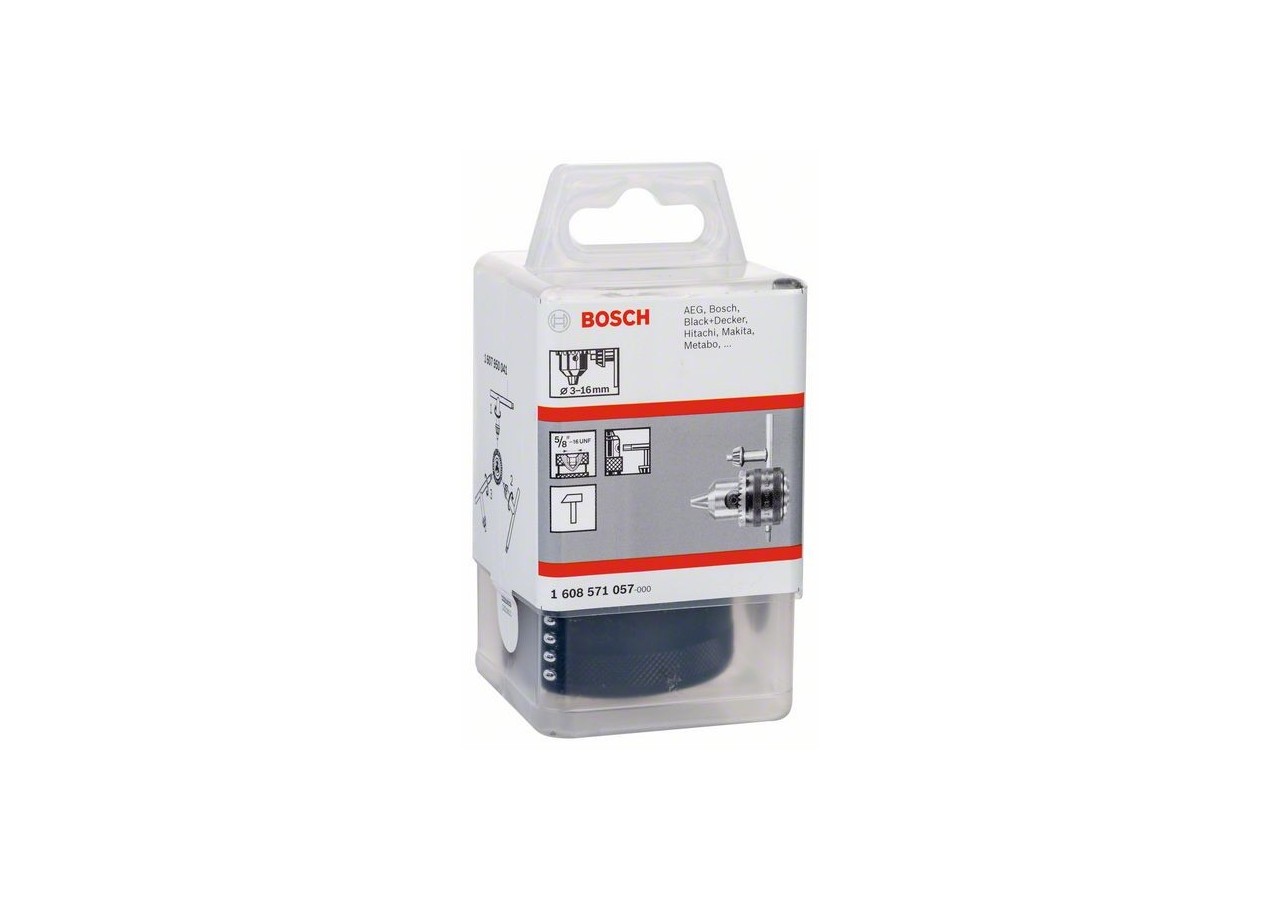 Mandrins à clé jusqu’à 16 mm 3 – 16 mm, 5/8" - 16 - 1608571057 - Bosch