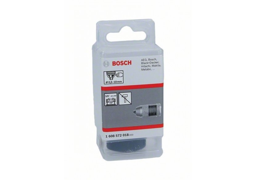 Mandrins automatiques jusqu’à 10 mm 0,5 – 10 mm, 3/8" - 24 - 1608572018 - Bosch Mandrins automatiques jusqu’à 10 mm 0,5 – 10 mm, 3/8" - 24 - 1608572018 - Bosch