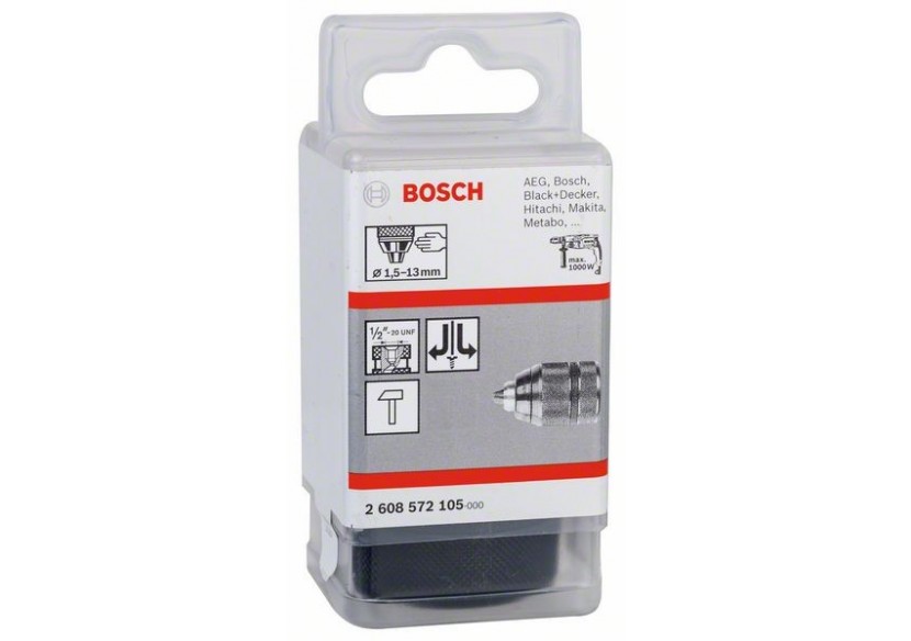 Mandrins automatiques jusqu’à 13 mm 1,5 – 13 mm, 1/2" - 20 - 2608572105 - Bosch Mandrins automatiques jusqu’à 13 mm 1,5 – 13 mm, 1/2" - 20 - 2608572105 - Bosch