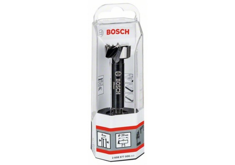 Mèche à façonner Forstner 20 mm 20 x 90 mm, d 8 mm, toothed-edge Pack de 1 - 2608577006 - Bosch