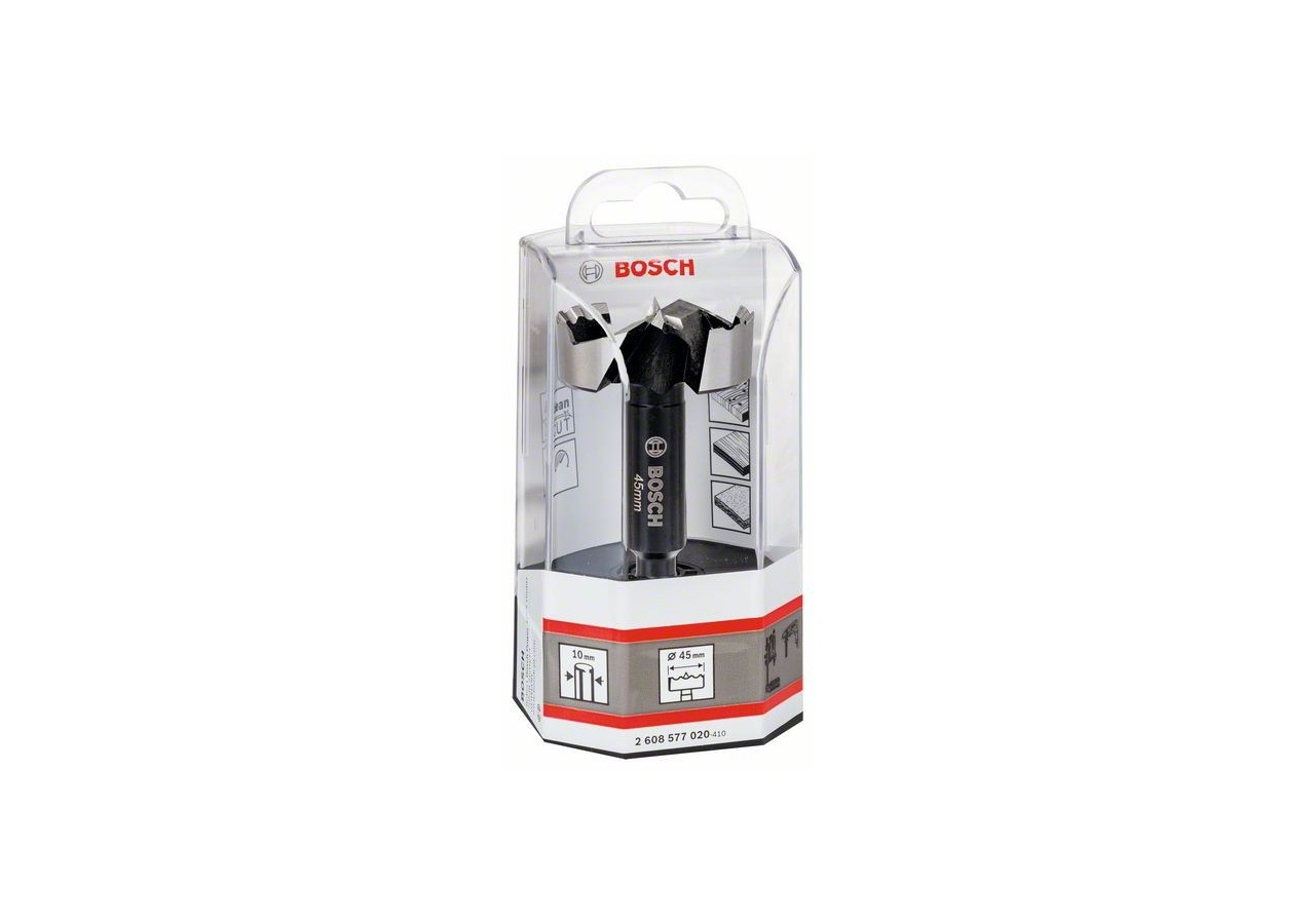 Mèche à façonner Forstner 45 mm 45 x 90 mm, d 10 mm, toothed-edge Pack de 1 - 2608577020 - Bosch