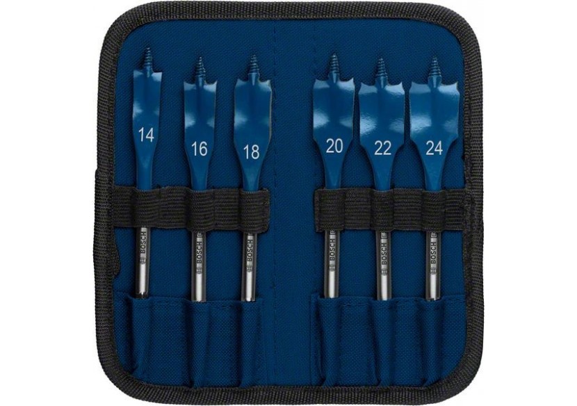 Mèche plate Expert SelfCut Speed 14/16/18/20/22/24 mm 6 pces - 2608900332 - Bosch Mèche plate Expert SelfCut Speed 14/16/18/20/22/24 mm 6 pces - 2608900332 - Bosch