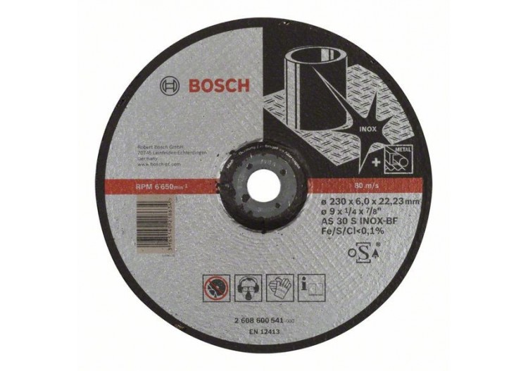 Meule à ébarber à moyeu déporté Expert for Inox AS 30 S INOX BF, 230 mm, 6,0 mm - 2608600541 - Bosch
