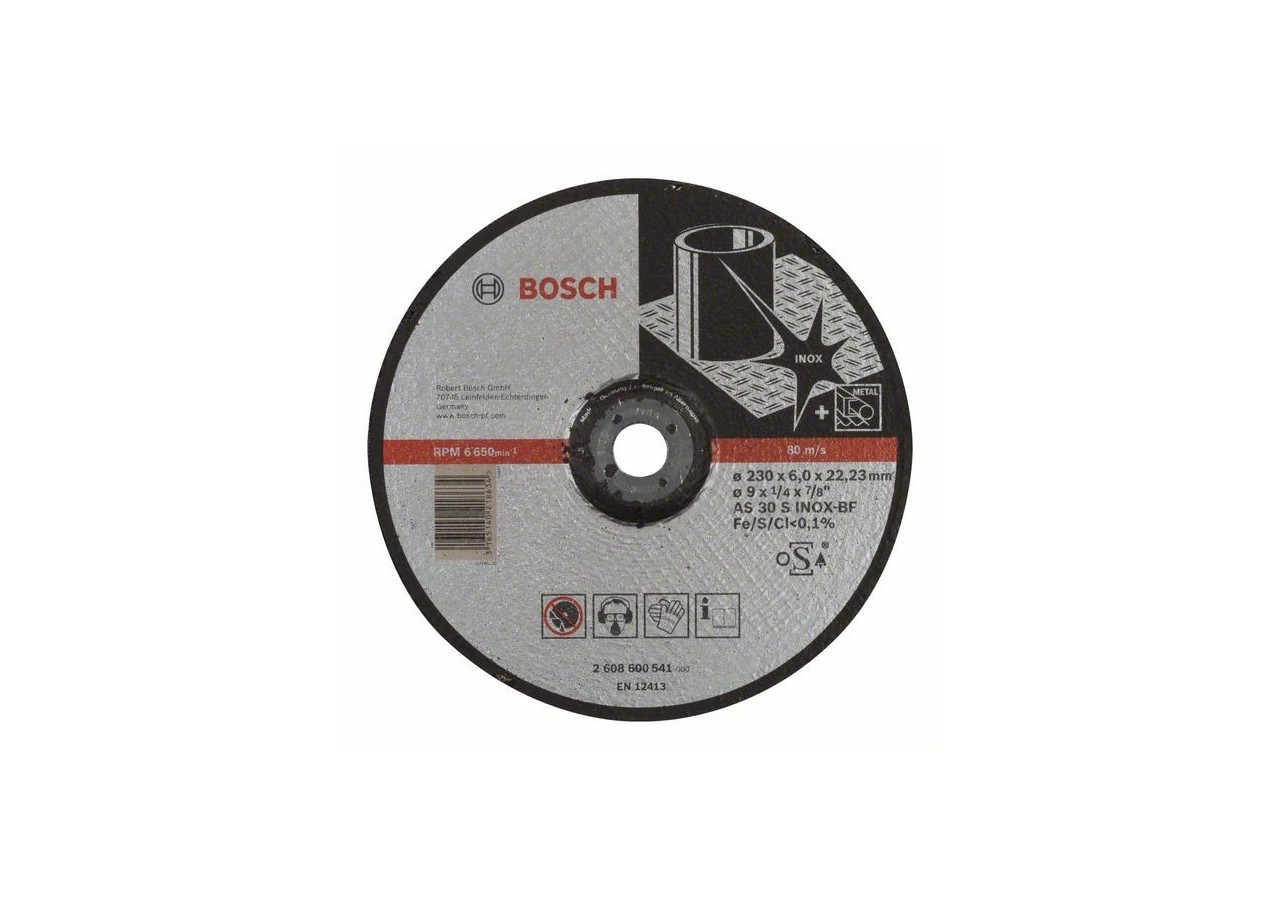 Meule à ébarber à moyeu déporté Expert for Inox AS 30 S INOX BF, 230 mm, 6,0 mm - 2608600541 - Bosch