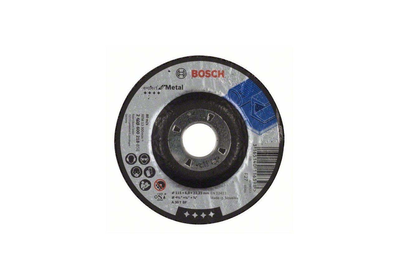 Meule à ébarber à moyeu déporté Expert for Metal A 30 T BF, 115 mm, 6,0 mm - 2608600218 - Bosch