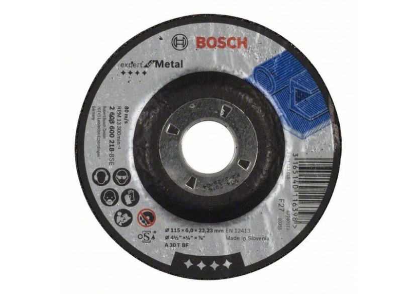Meule à ébarber à moyeu déporté Expert for Metal A 30 T BF, 115 mm, 6,0 mm - 2608600218 - Bosch Meule à ébarber à moyeu déporté Expert for Metal A 30 T BF, 115 mm, 6,0 mm - 2608600218 - Bosch