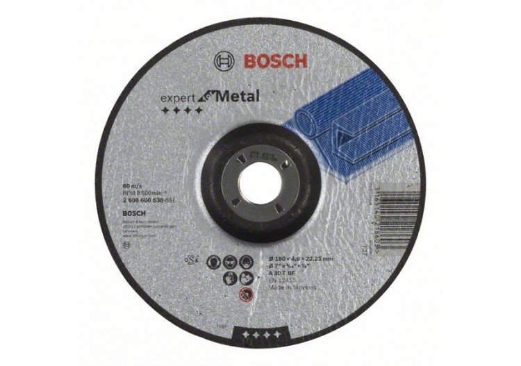 Meule à ébarber à moyeu déporté Expert for Metal A 30 T BF, 180 mm, 4,8 mm - 2608600538 - Bosch