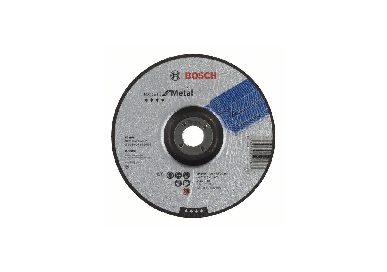 Meule à ébarber à moyeu déporté Expert for Metal A 30 T BF, 180 mm, 4,8 mm - 2608600538 - Bosch