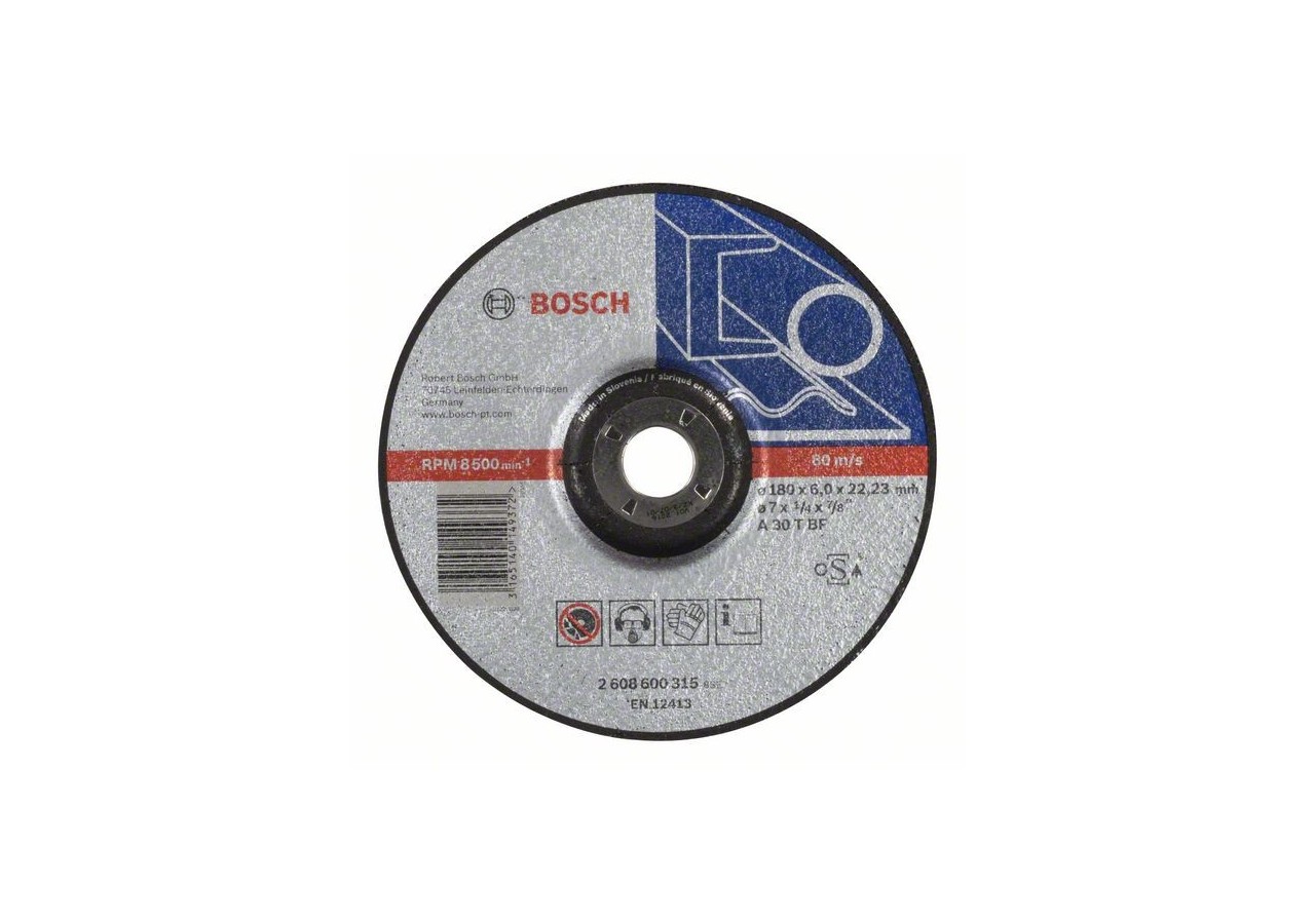 Meule à ébarber à moyeu déporté Expert for Metal A 30 T BF, 180 mm, 6,0 mm - 2608600315 - Bosch