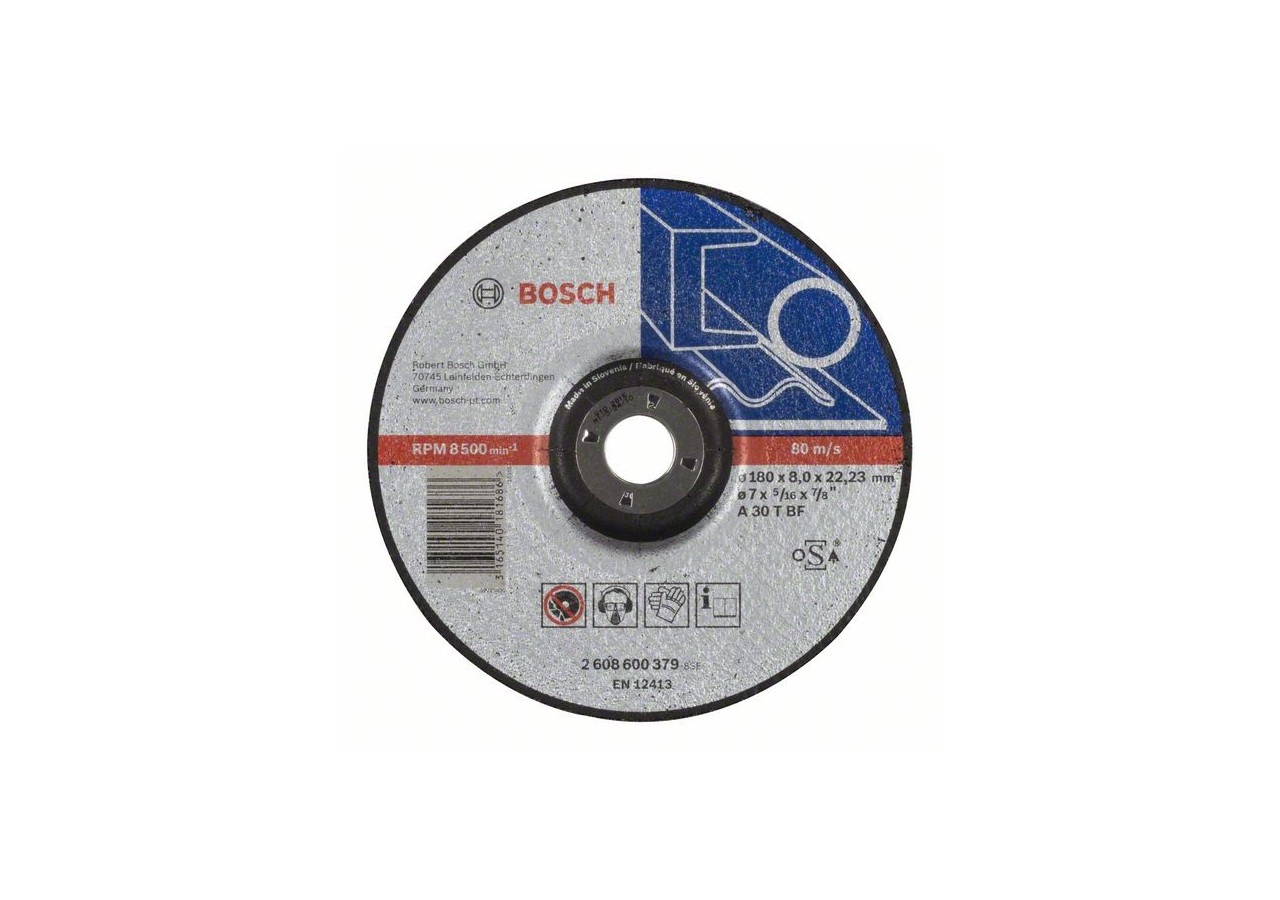 Meule à ébarber à moyeu déporté Expert for Metal A 30 T BF, 180 mm, 8,0 mm - 2608600379 - Bosch