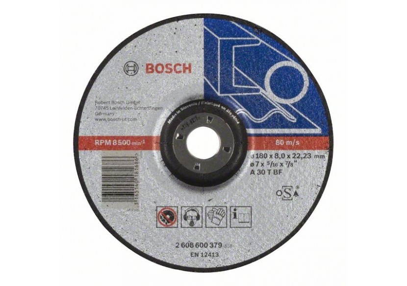Meule à ébarber à moyeu déporté Expert for Metal A 30 T BF, 180 mm, 8,0 mm - 2608600379 - Bosch Meule à ébarber à moyeu déporté Expert for Metal A 30 T BF, 180 mm, 8,0 mm - 2608600379 - Bosch