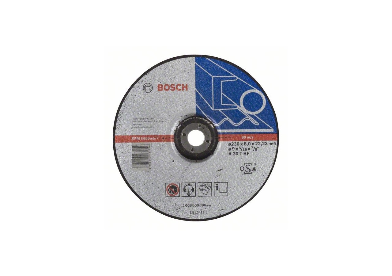 Meule à ébarber à moyeu déporté Expert for Metal A 30 T BF, 230 mm, 8,0 mm - 2608600386 - Bosch