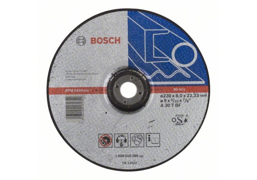 Meule à ébarber à moyeu déporté Expert for Metal A 30 T BF, 230 mm, 8,0 mm - 2608600386 - Bosch Meule à ébarber à moyeu déporté Expert for Metal A 30 T BF, 230 mm, 8,0 mm - 2608600386 - Bosch