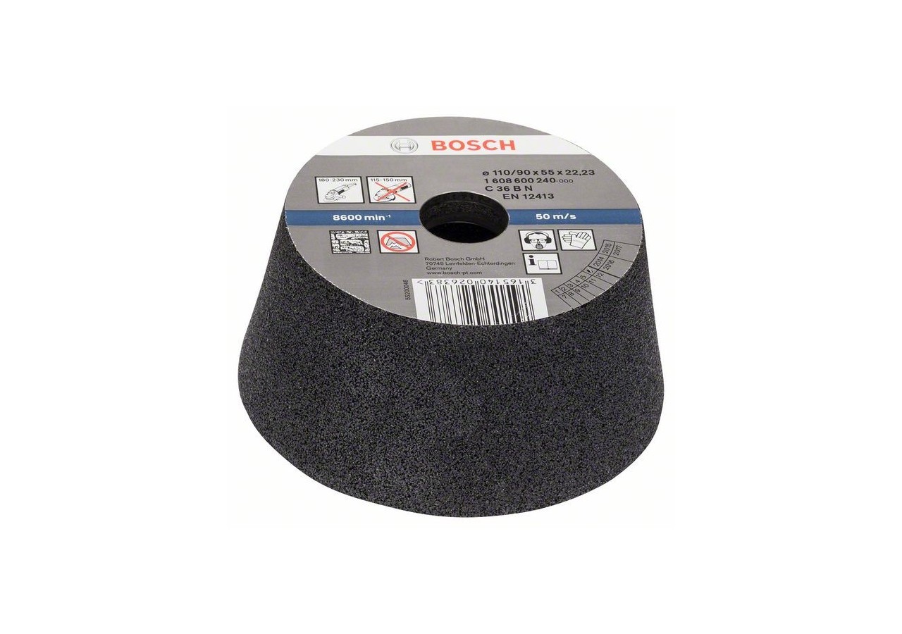 Meule boisseau conique – Pierre/béton 90 mm, 110 mm, 55 mm, 36 - 1608600240 - Bosch