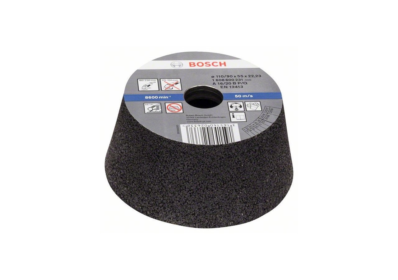 Meule boisseau conique, métal/fonte 90 mm, 110 mm, 55 mm, 16 - 1608600231 - Bosch