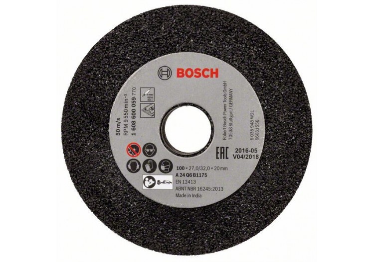 Meule pour meuleuses droites 100 mm, 20 mm, 24 Pour fonte grise - 1608600059 - Bosch