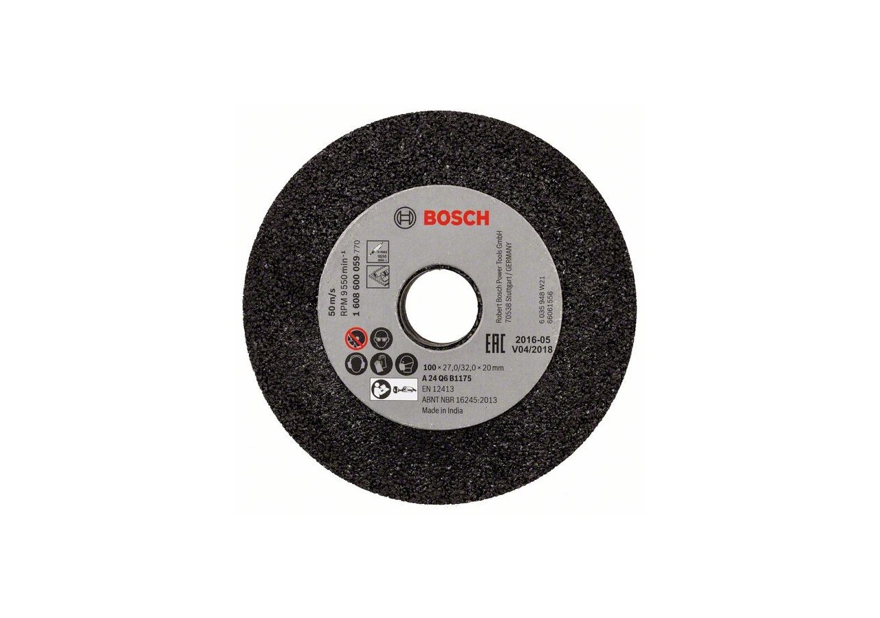 Meule pour meuleuses droites 100 mm, 20 mm, 24 Pour fonte grise - 1608600059 - Bosch