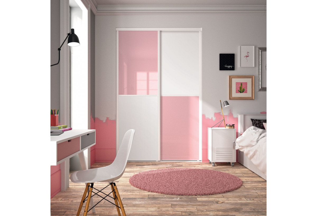 Façade de placard coulissante 2 portes Paris - Kazed : Confort'Mat