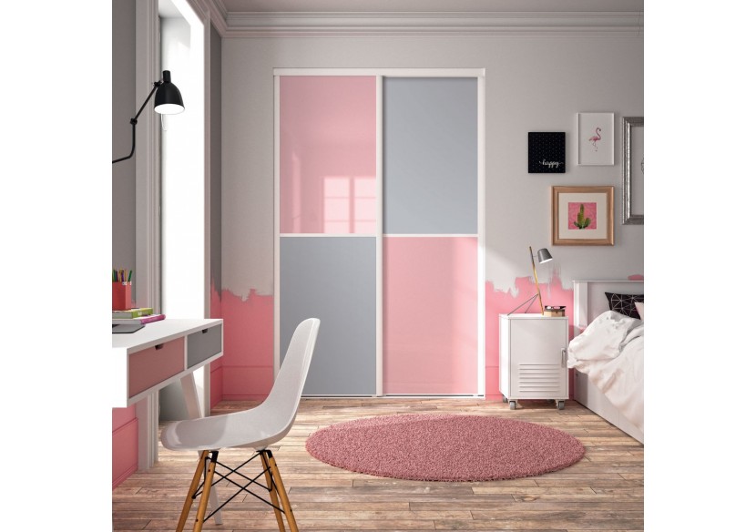 Façade de placard coulissante 2 portes Paris - Kazed : Confort'Mat