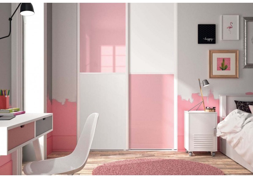 Façade de placard coulissante 2 portes Paris - Kazed : Confort'Mat