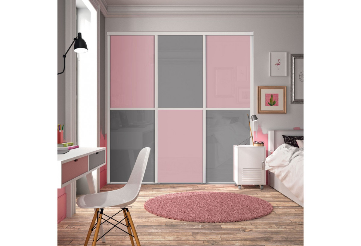 Façade de placard coulissante 3 portes Paris laqué - Kazed : Confort'Mat