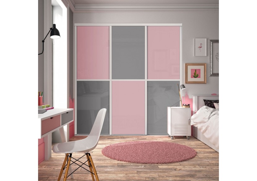 Façade de placard coulissante 3 portes Paris laqué - Kazed : Confort'Mat