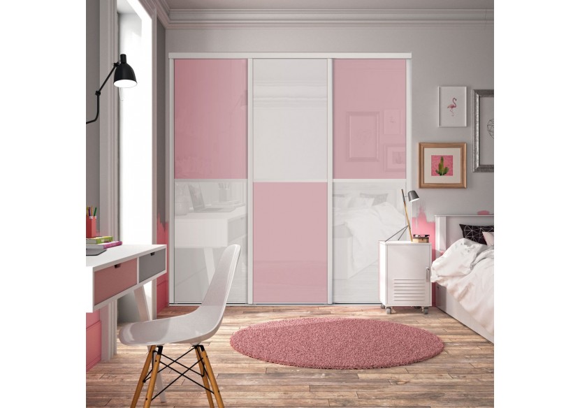 Façade de placard coulissante 3 portes Paris laqué - Kazed : Confort'Mat