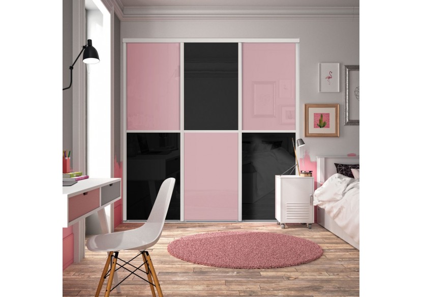 Façade de placard coulissante 3 portes Paris laqué - Kazed : Confort'Mat