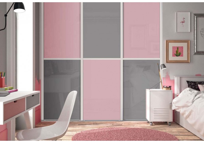 Façade de placard coulissante 3 portes Paris laqué - Kazed : Confort'Mat