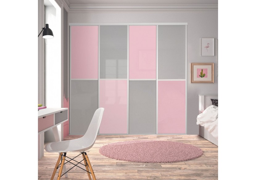 Façade de placard coulissante 4 portes Paris laqué - Kazed : Confort'Mat