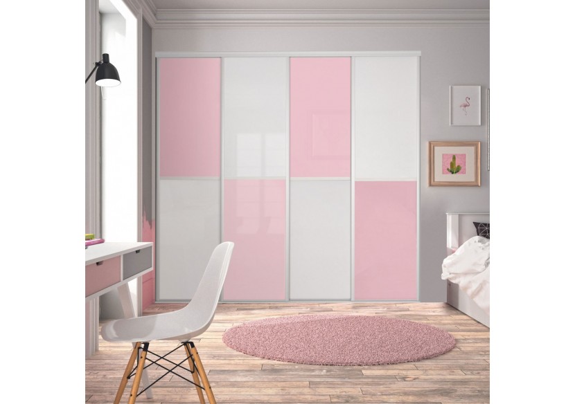 Façade de placard coulissante 4 portes Paris laqué - Kazed : Confort'Mat