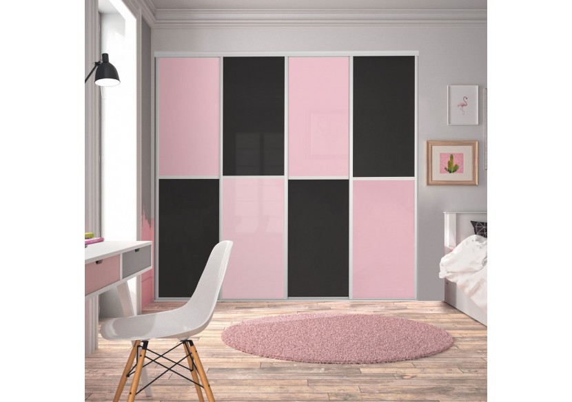 Façade de placard coulissante 4 portes Paris laqué - Kazed : Confort'Mat