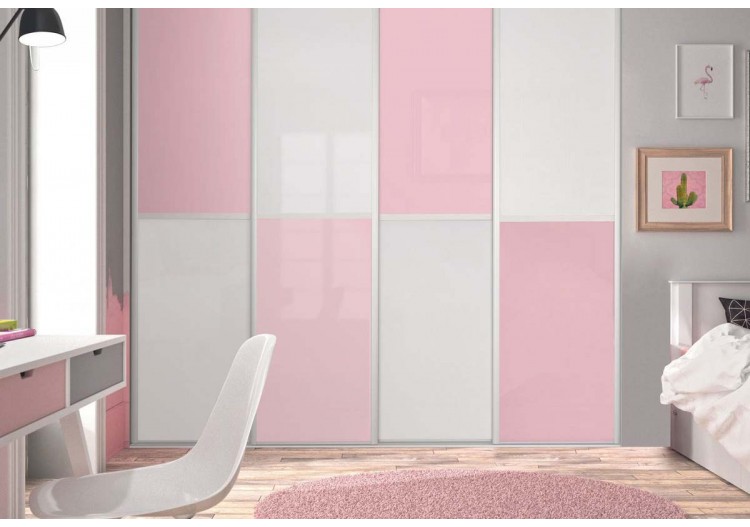 Façade de placard coulissante 4 portes Paris laqué - Kazed : Confort'Mat