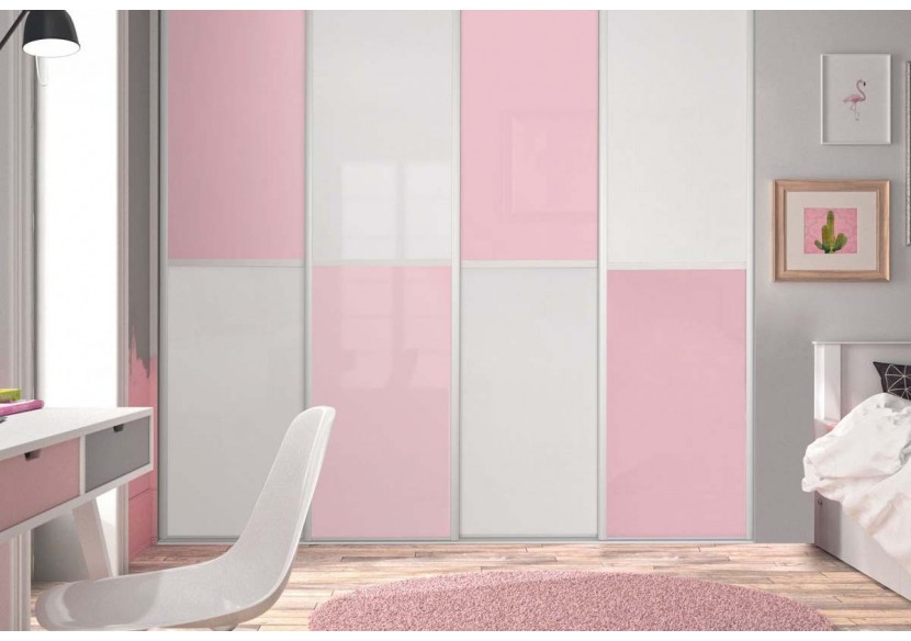 Façade de placard coulissante 4 portes Paris laqué - Kazed : Confort'Mat