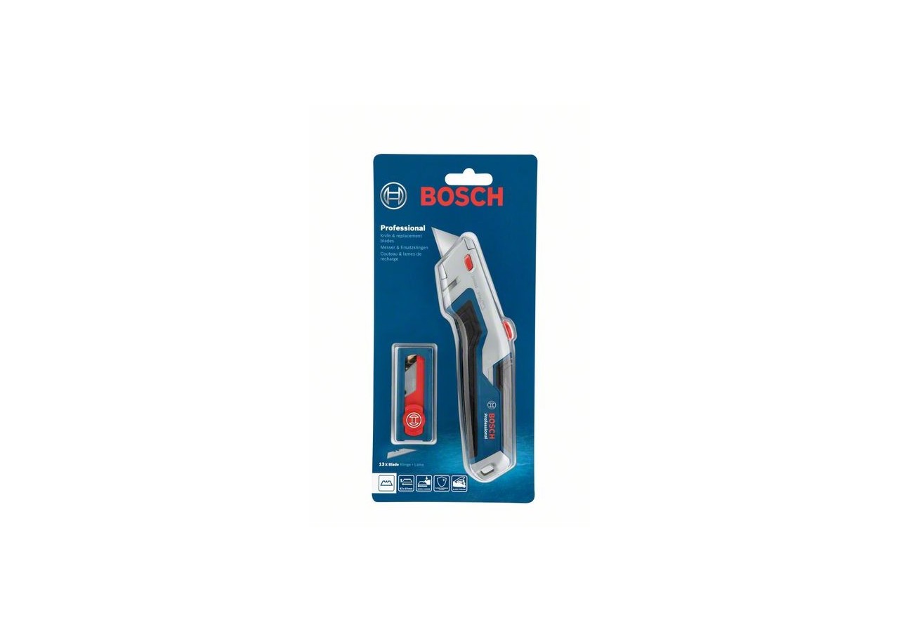 Set de couteaux cutter pliant , 10 lames de rechange pour couteau pliant - 1600A027M5 - Bosch