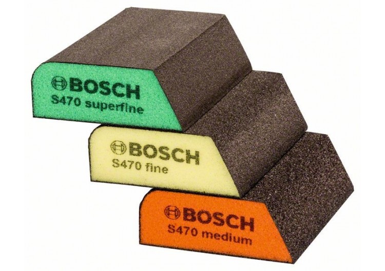 Pack d’éponges abrasives de 3 pièces, profile 97 x 69 x 26 mm, M, F, SF - 2609256F15 - Bosch
