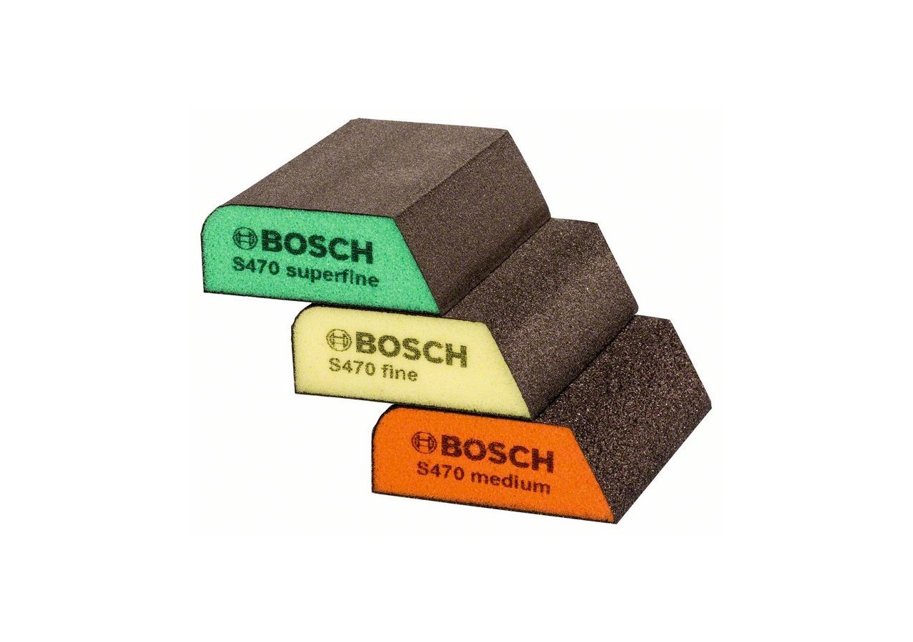 Pack d’éponges abrasives de 3 pièces, profile 97 x 69 x 26 mm, M, F, SF - 2609256F15 - Bosch