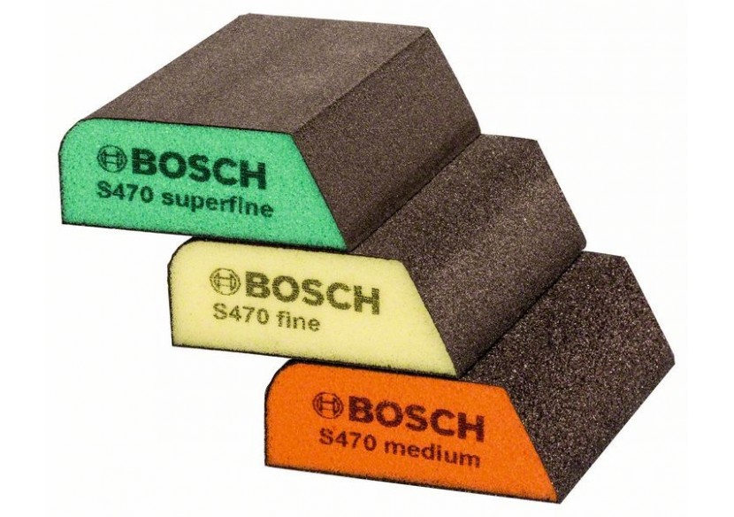 Pack d’éponges abrasives de 3 pièces, profile 97 x 69 x 26 mm, M, F, SF - 2609256F15 - Bosch