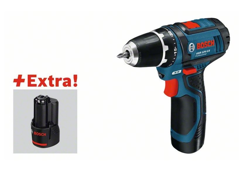PERCEUSE VISSEUSE GSR 12V-15 + outillage à main - 060186810R - Bosch
