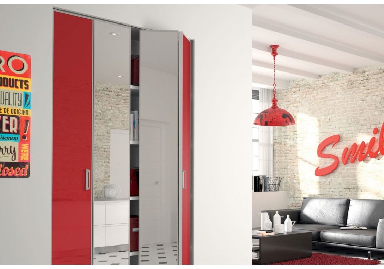 Façade de placard 2 portes pliante Lindy Hop laqué - Kazed : Confort'Mat