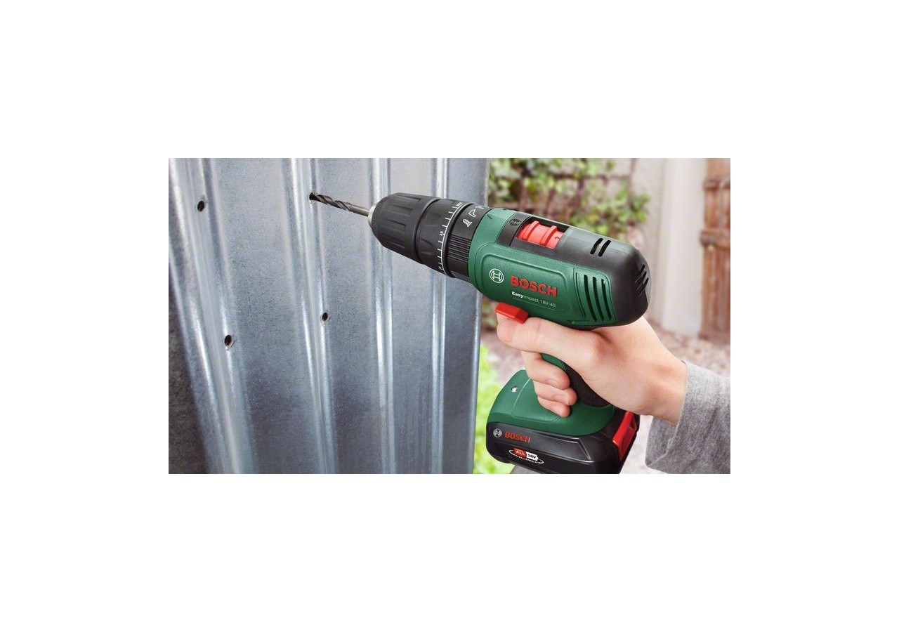 Perceuse-visseuse à percussion 2 vitesses sans-fil EasyImpact 18V-40 - outil seul - 06039D8100 - Bosch