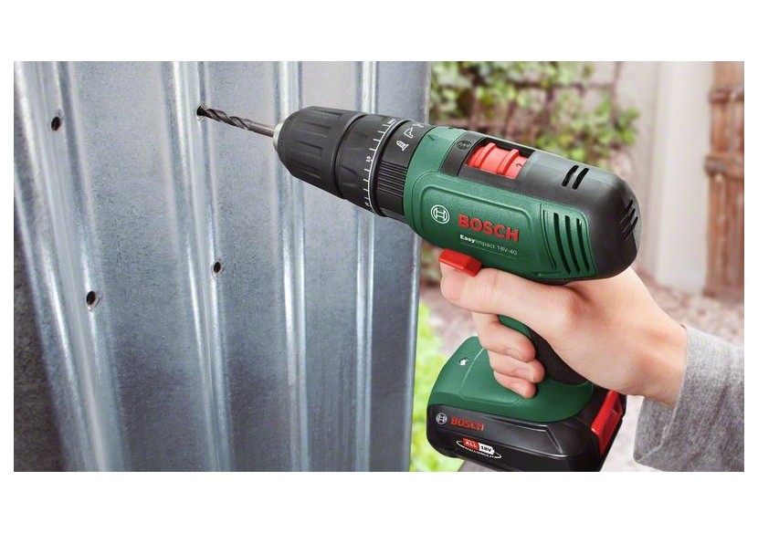 Perceuse-visseuse à percussion 2 vitesses sans-fil EasyImpact 18V-40 - outil seul - 06039D8100 - Bosch